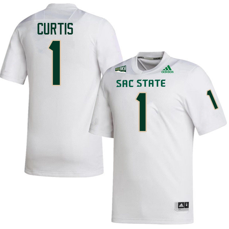 Jamar Curtis SAC State Jersey,Sacramento State Hornets #1 Jamar Curtis Jersey-White